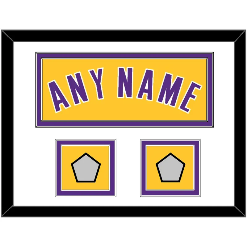 Los Angeles Name & 2 Champions Patches - Home Yellow (1999-2018) - Double Mat 1
