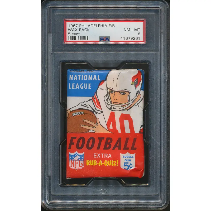 1967 Philadelphia Football Unopened Wax Pack PSA 8