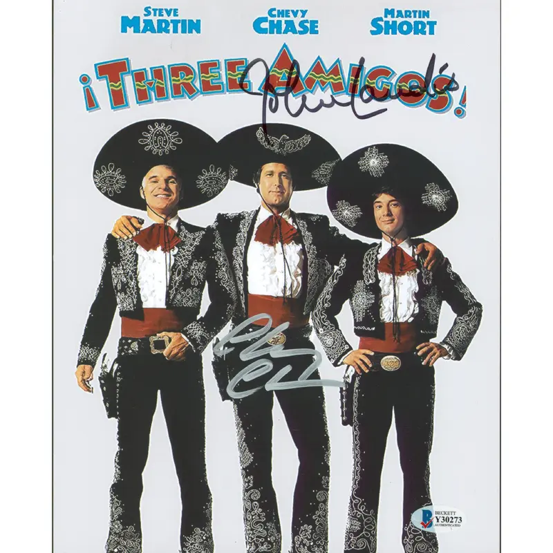 Chevy Chase & John Landis Three Amigos! Authentic Signed 8x10 Photo BAS #Y30273