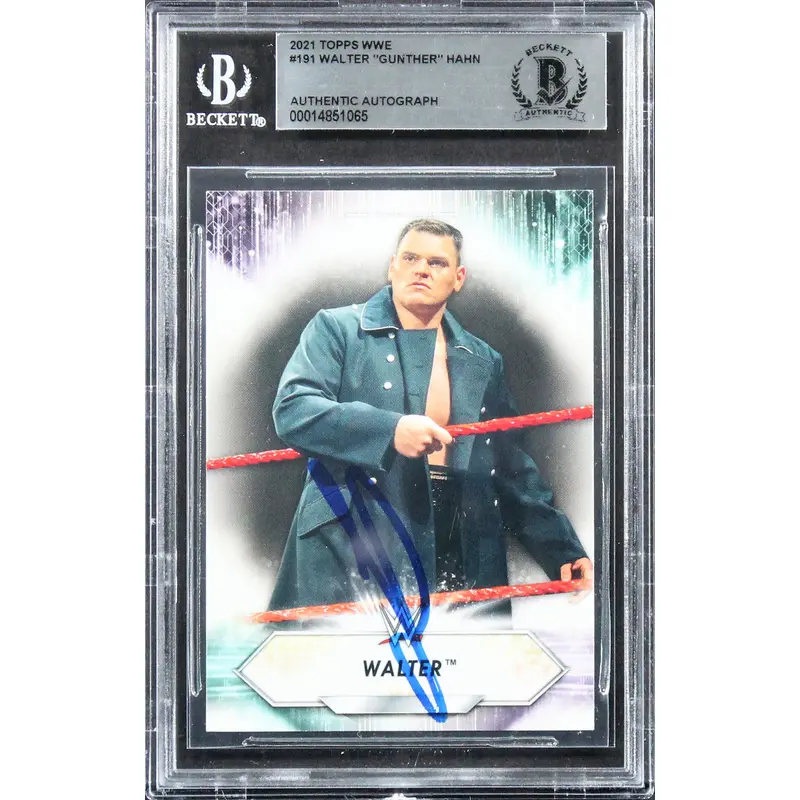 Walter Hahn Authentic Signed 2021 Topps WWE #191 Card Autographed BAS Slabbed