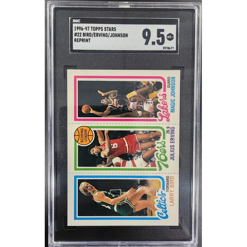 Larry/Bird/Julius Erving/Magic Johnson 1996 Topps Stars RC Reprint SGC 9.5 Mint+