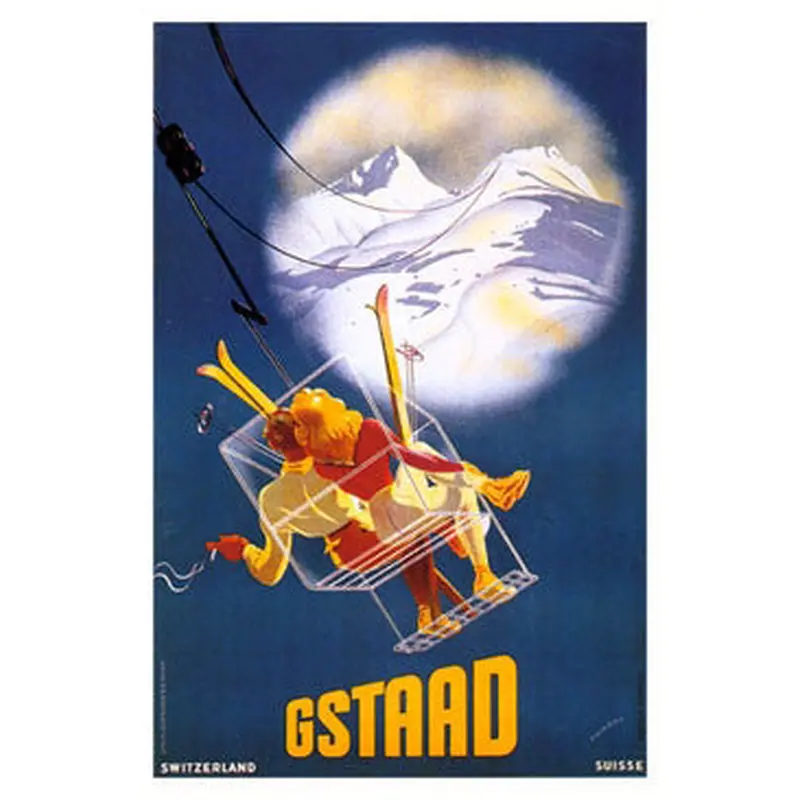 Gstaad "Ski Romance" Vintage Poster Reprint (c.1928) - AAC Inc.