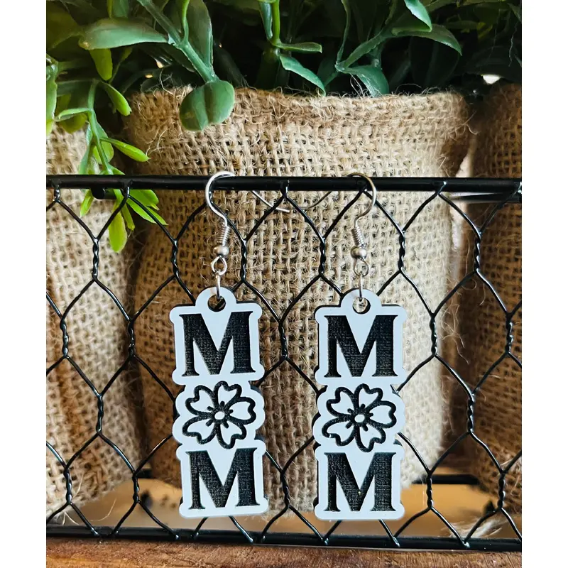 Mom Wood Earrings