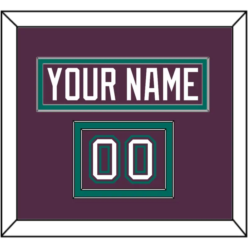 Anaheim Nameplate & Number (Shoulder) - Road Purple (1993-2006) - Double Mat 2