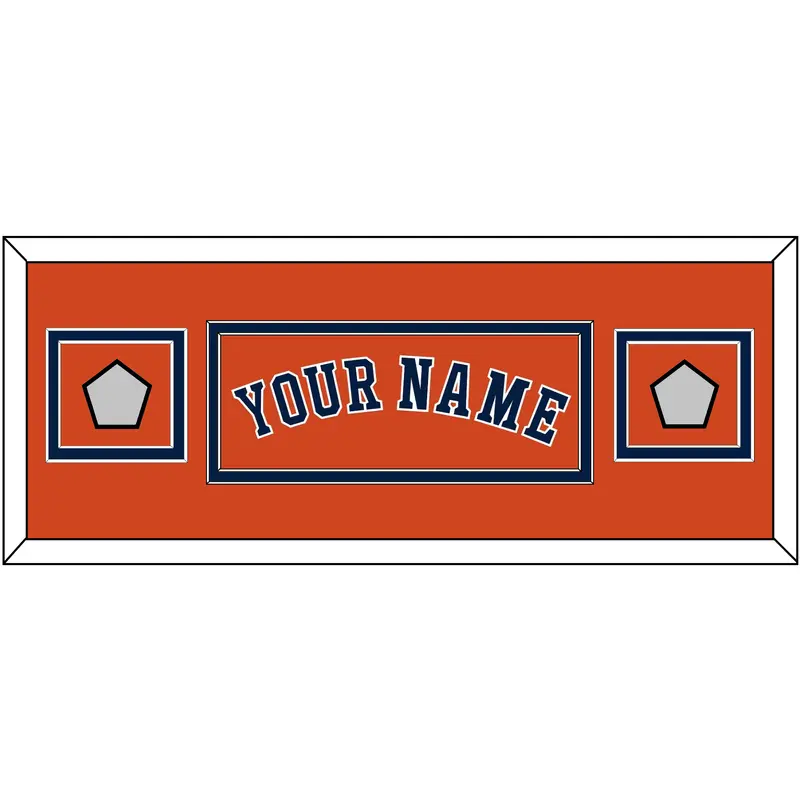 Houston Name & 2 World Series Jersey Patches - Alternate Orange - Double Mat 4