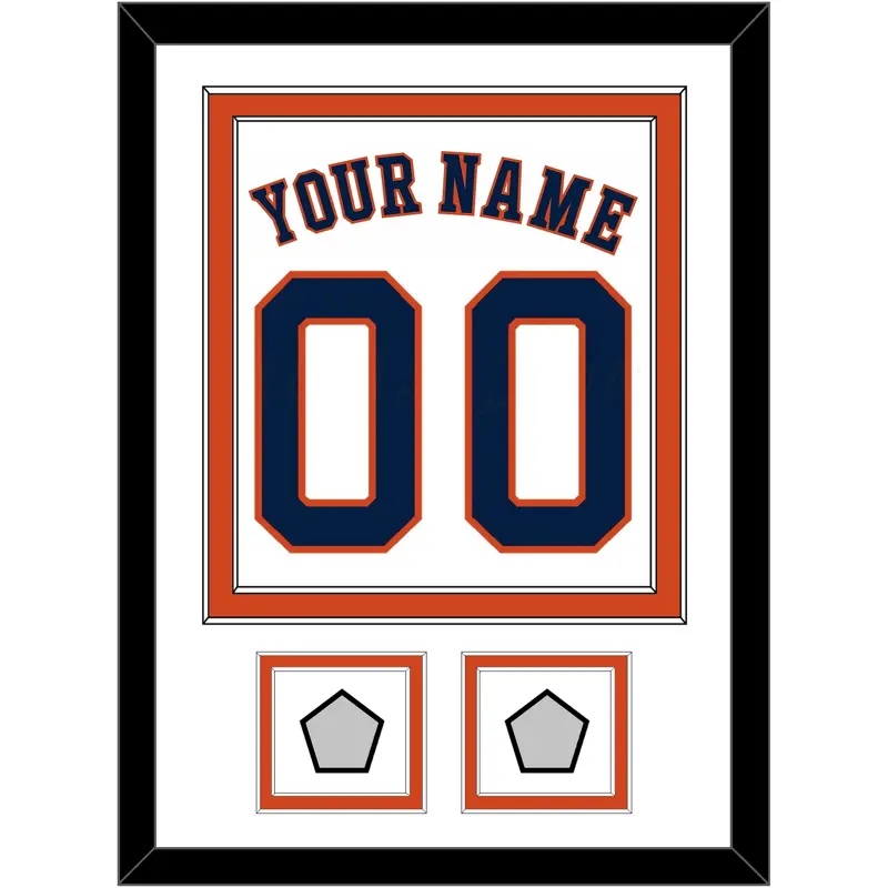 Houston Name, Number & 2 World Series Jersey Patches - Home White - Double Mat 2