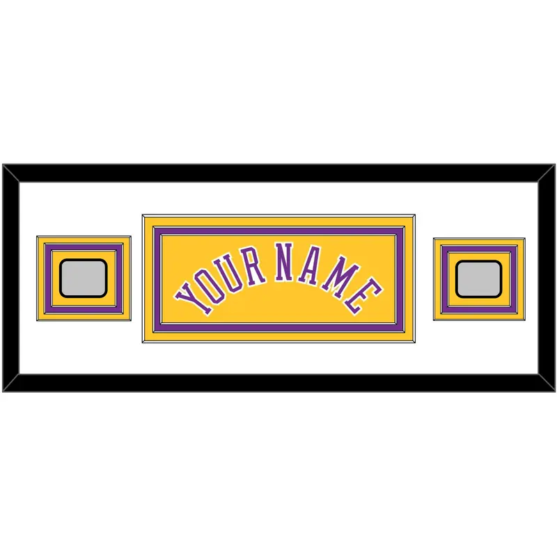 Los Angeles Name & 2 Champions Patches - Home Yellow (1978-1997) - Triple Mat 2