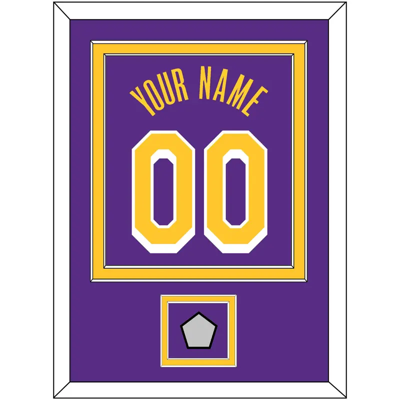 Los Angeles Name & Number With Finals Patch - Purple Statement - Double Mat 2