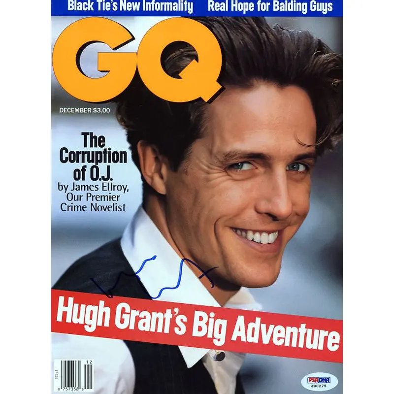 Hugh Grant Authentic Signed Gq Magazine Cover Autographed PSA/DNA #J00275