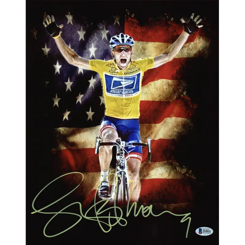 Lance Armstrong Authentic Signed 11X14 Metallic Photo Autographed BAS