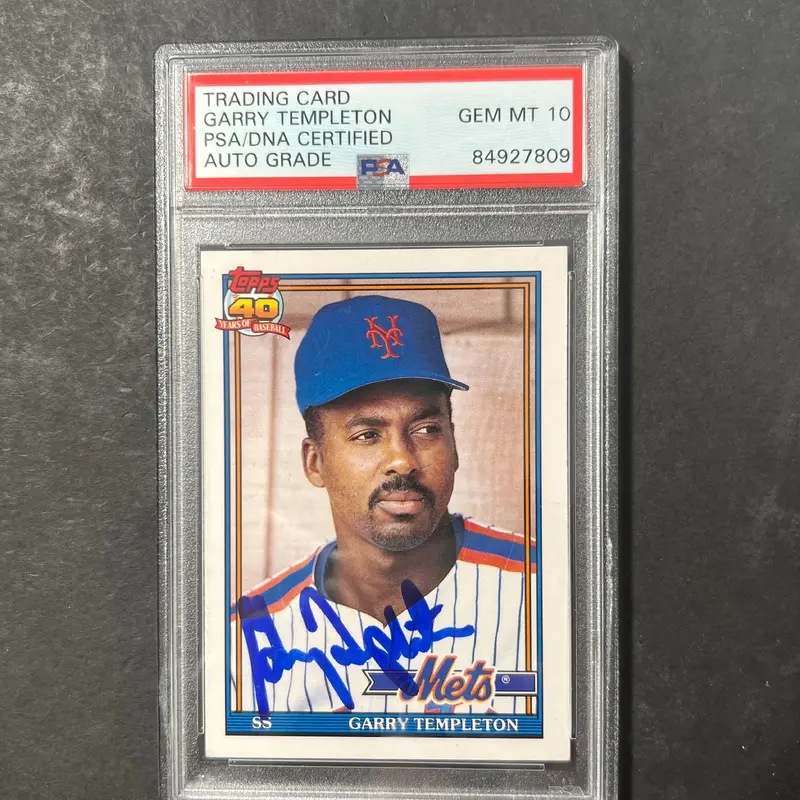 1991 Topps Traded #118T Garry Templeton Signed Card PSA Slabbed Auto Mets