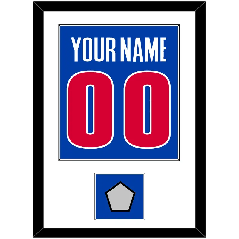 Detroit Name & Number With Finals Patch - Road Blue (2001-2017) - Single Mat 1