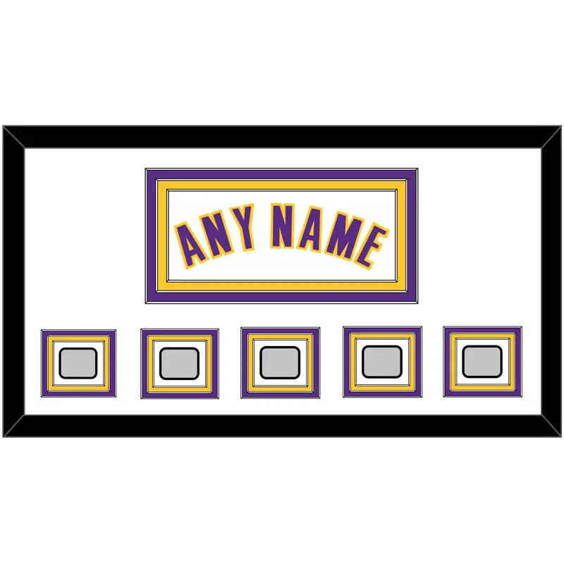 Los Angeles Name & 5 Finals Patches - Alternate White (2002-2018) - Triple Mat 1