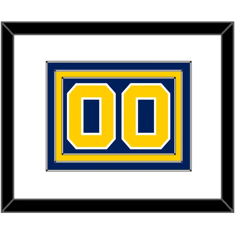 Navy Basketball Number - Road Blue (1983-1987) - Triple Mat 1