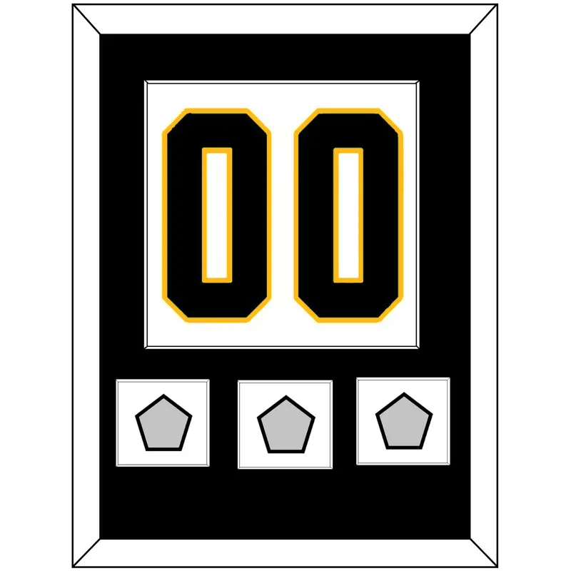 Pittsburgh Number (Back) & 3 Stanley Cup Champions Patches - Road White - Single Mat 1