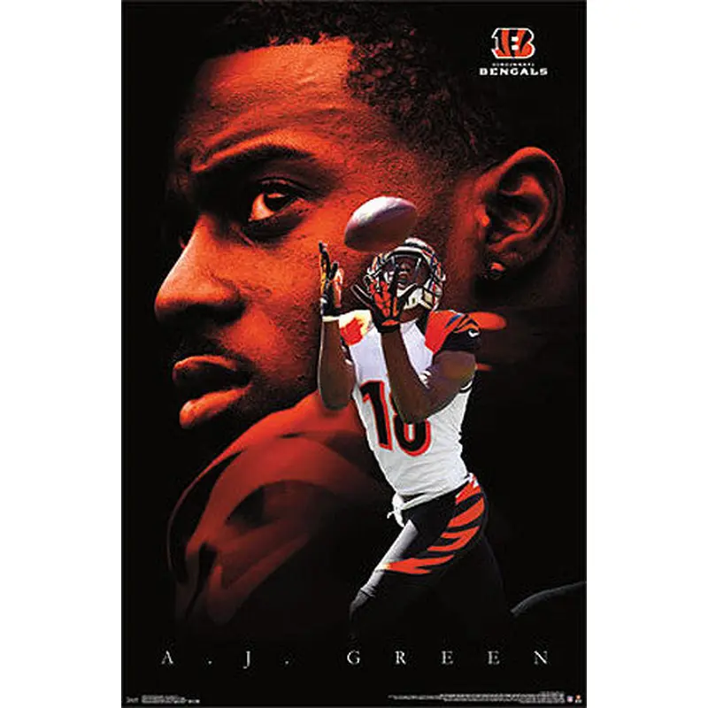 A.J. Green "Superstar" Cincinnati Bengals NFL Football Action Poster - Costacos 2013