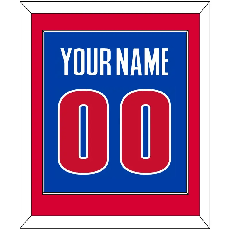 Detroit Name & Number - Road Blue (2001-2017) - Single Mat 2