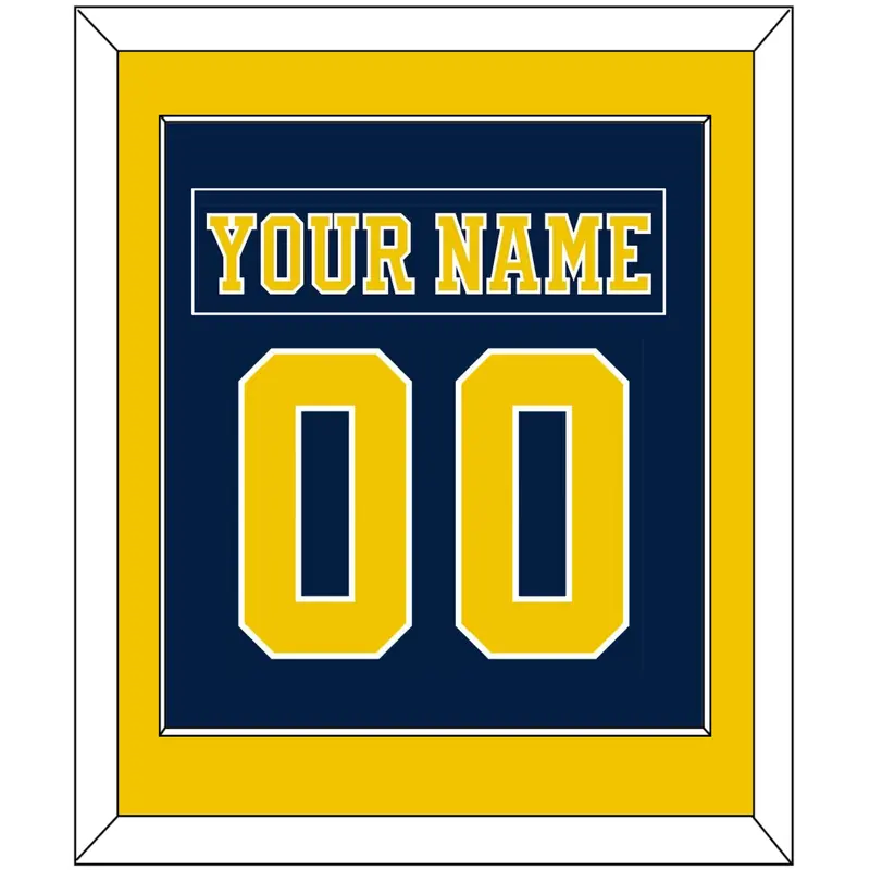 Michigan Hockey Nameplate & Number (Back) Combined - Road Blue (2019-2020) - Single Mat 2