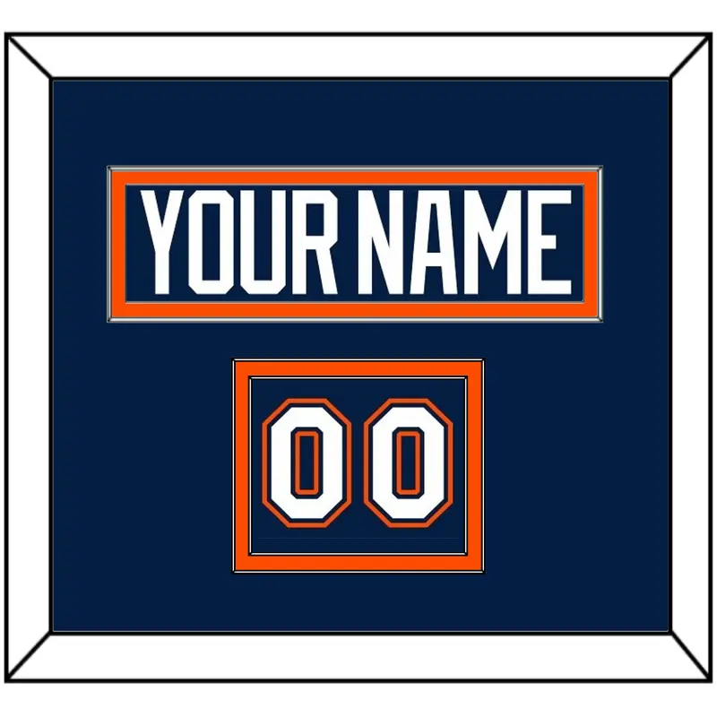 New York Nameplate & Number (Shoulder) - Road Blue Jersey (1998-2007) - Double Mat 2