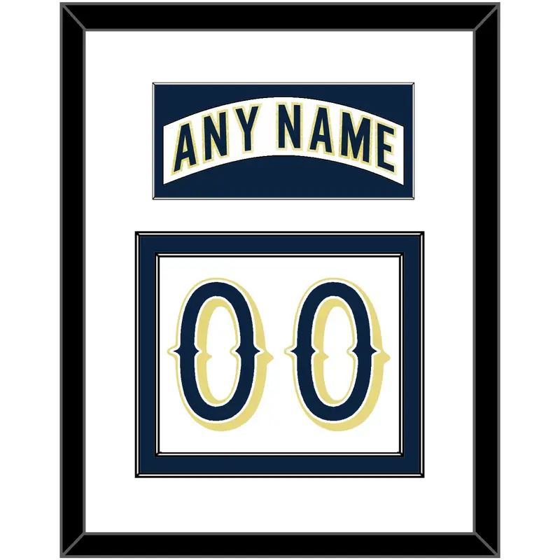 Notre Dame Hockey Nameplate & Number (Back) - Home White - Double Mat 1