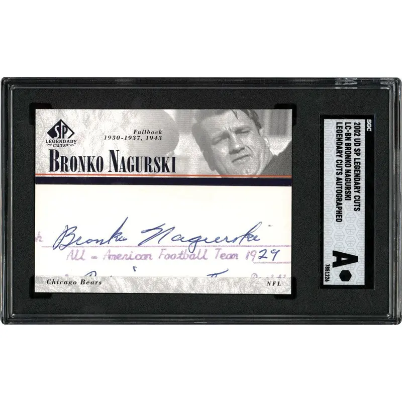 2002 Upper Deck SP Legendary Cuts Bronko Nagurski Auto #LC-BN SGC