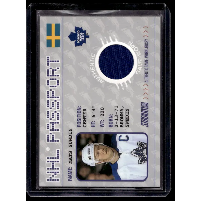 2002-03 Topps Stadium Club - NHL Passport - Mats Sundin #NHLP-4