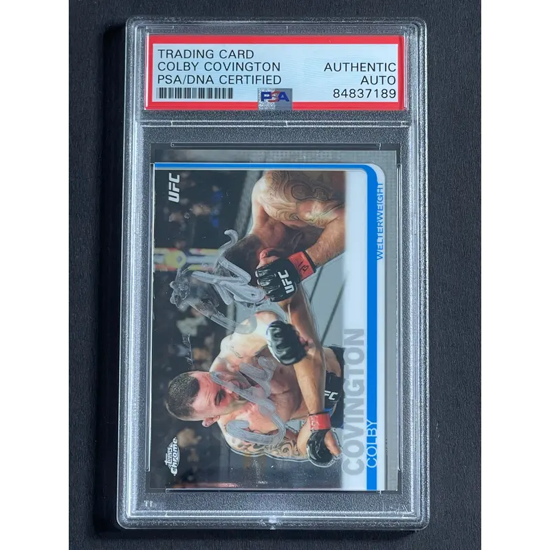2019 Topps #24 Colby Covington Signed Card PSA Slabbed UFC