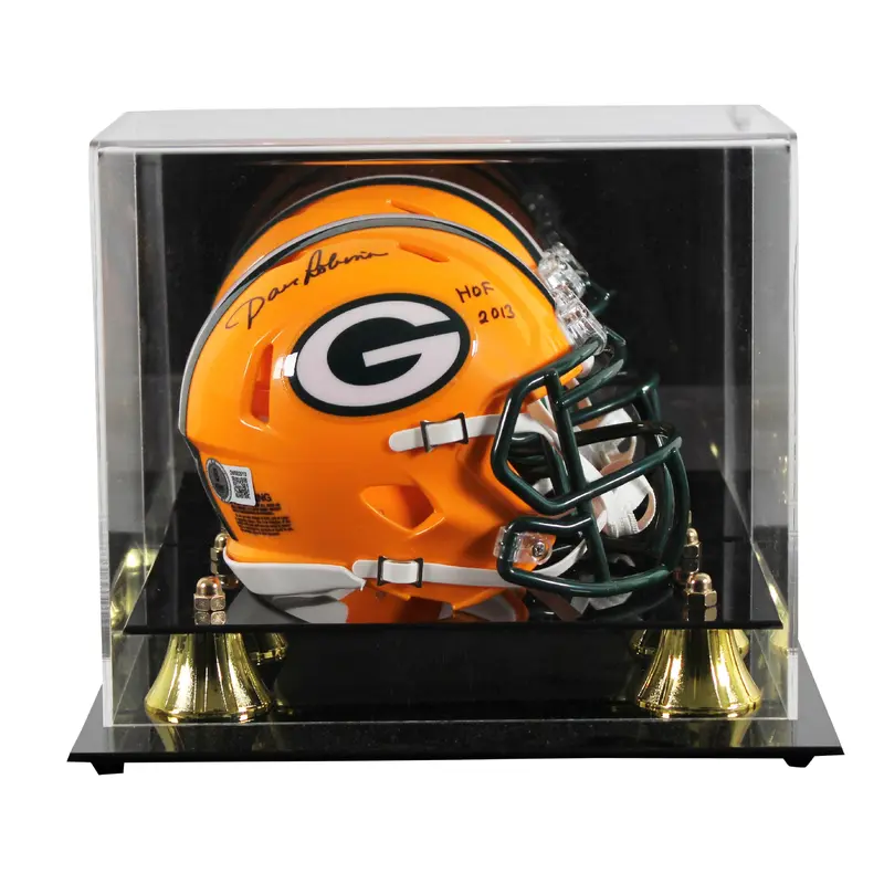 Packers Dave Robinson "HOF 2013" Signed Speed Mini Helmet W/ Case BAS Witnessed
