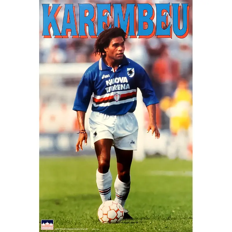 Christian Karembeu "Action" Sampdoria Serie A Soccer Poster - Starline 1997