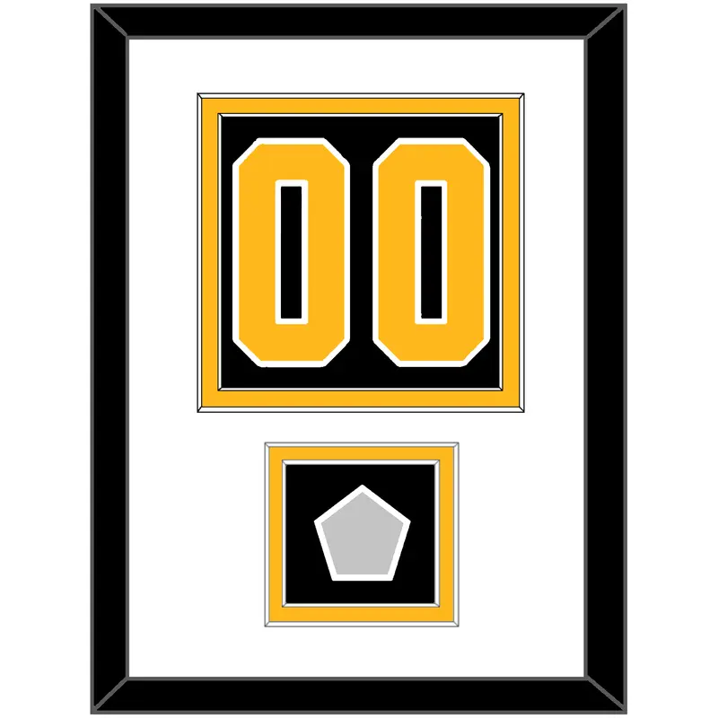 Pittsburgh Number (Back) & Stanley Cup Finals Patch - Home Black - Double Mat 1