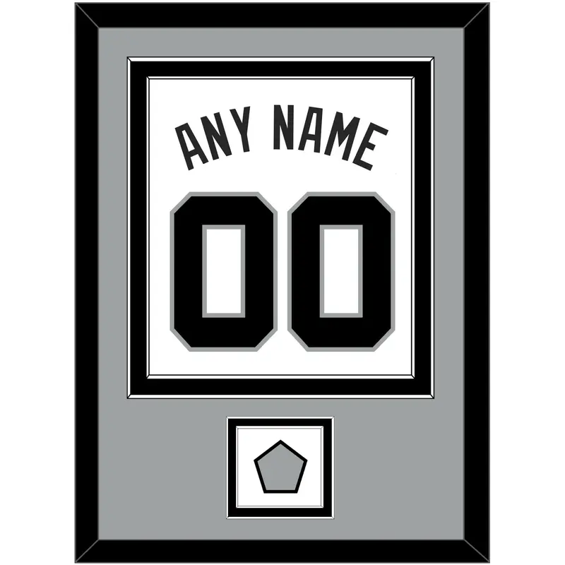 San Antonio Name & Numbers With Champions Patch - Home White (1989-2002) - Double Mat 4