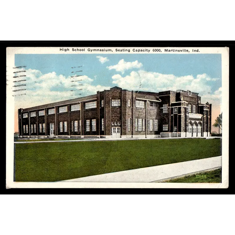Vintage 1927 Martinsville, Indiana Gymnasium Postcard