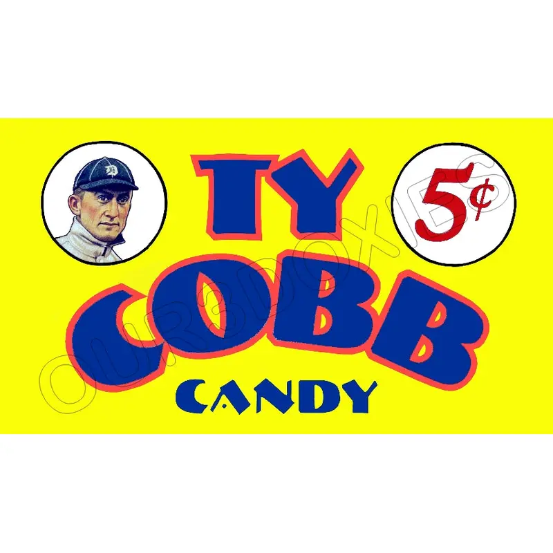 1920's Ty Cobb Candy Store Counter Standup Sign - Detroit Tigers - 784