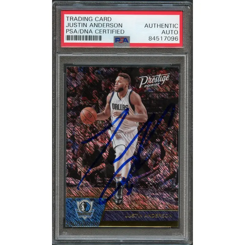 2016-17 Panini Prestige #105 Justin Anderson Signed Card AUTO PSA Slabbed Mavericks