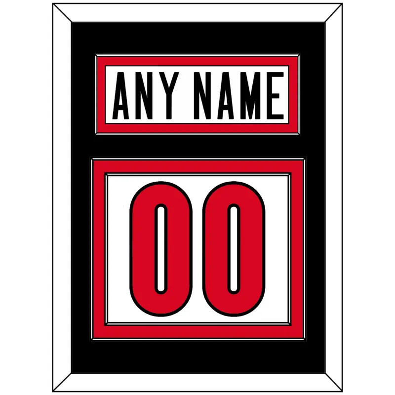 Canada Men's Hockey Nameplate & Number (Back) - 2006 Olympics Home White - Double Mat 3