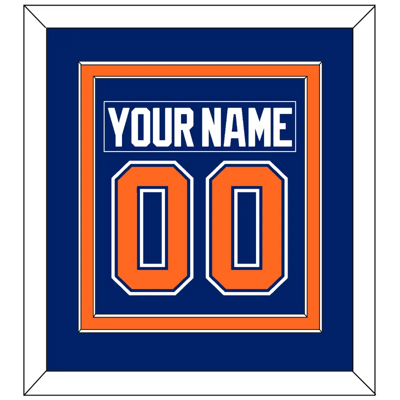 Edmonton Nameplate & Number (Back) Combined - Road Blue (1981-1994) - Double Mat 2