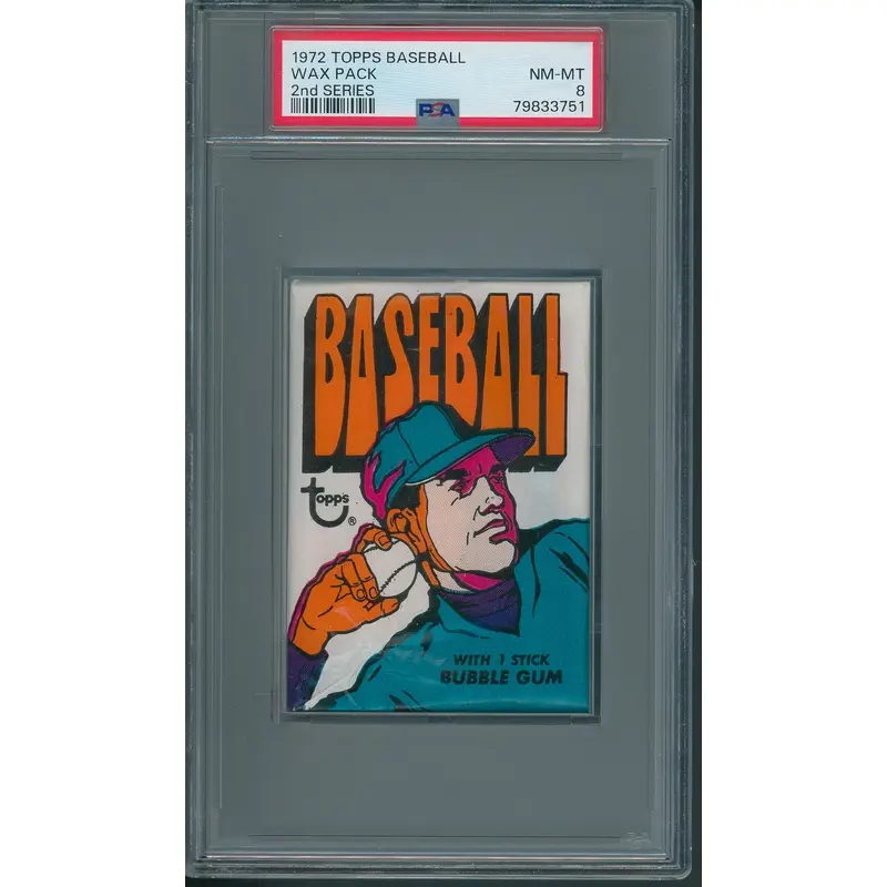1972 Topps Baseball Unopened 2nd Series Wax Pack PSA 8 *3751