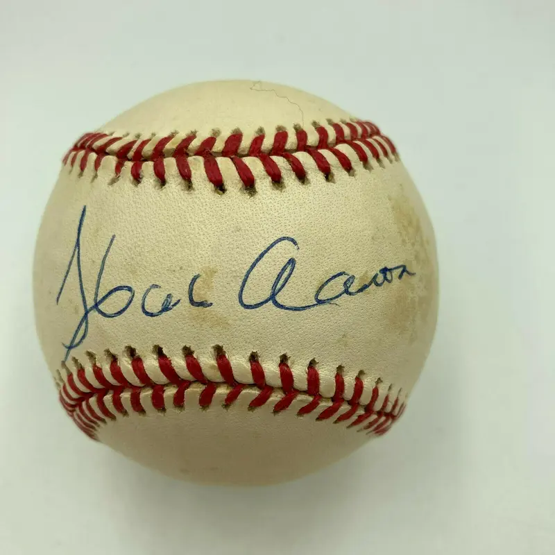 Hank Aaron Signed Official National League Baseball PSA DNA COA