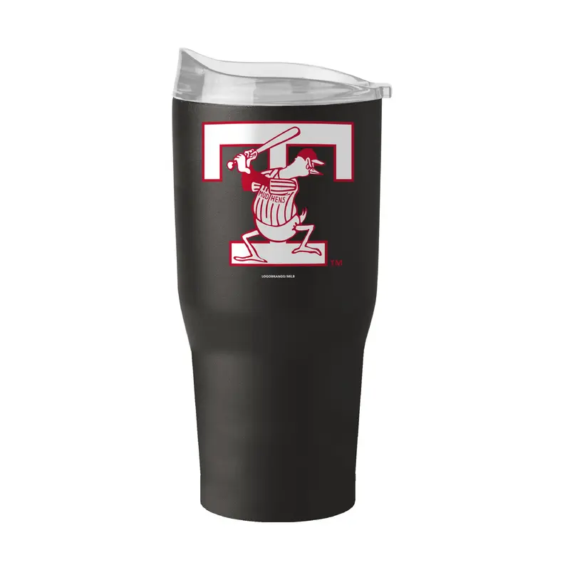 Toledo Mud Hens T Logo 30oz Black Powder Coat Tumbler