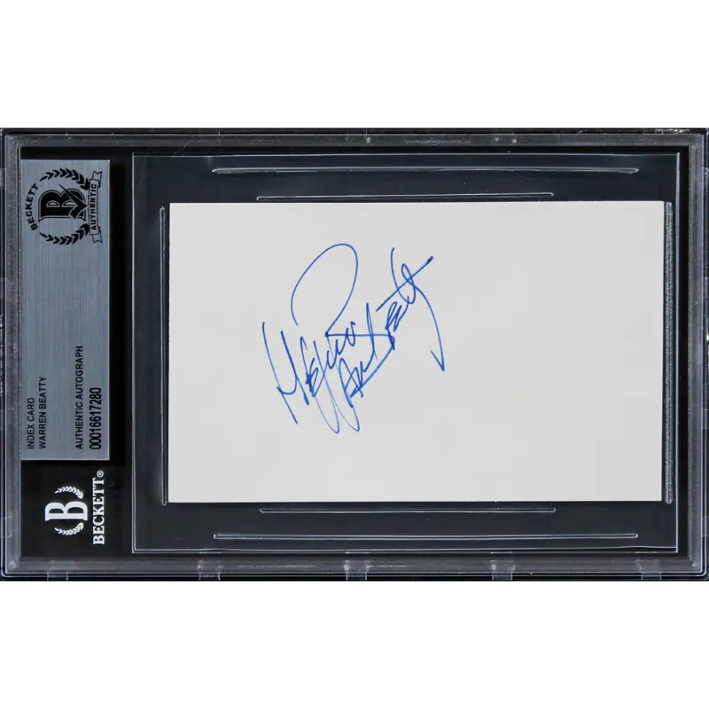 Warren Beatty Bonnie and Clyde Authentic Signed 3x5 Index Card BAS Slabbed 2