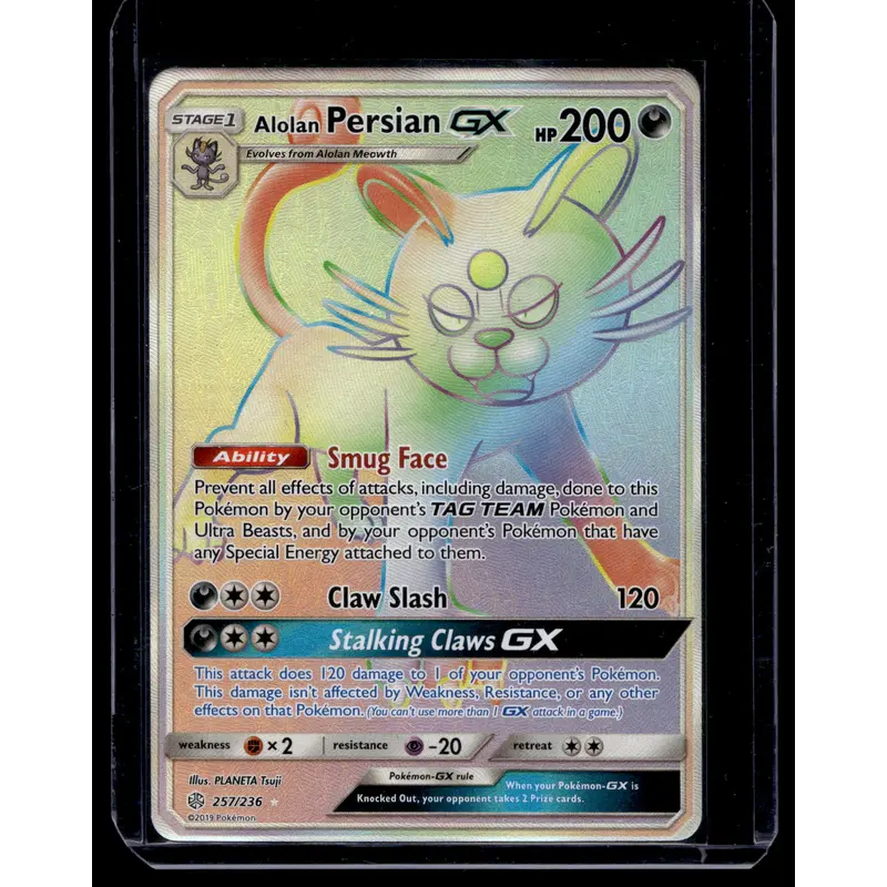 2019 Pokemon Sun & Moon - Cosmic Eclipse - Secret - Alolan Persian GX #257
