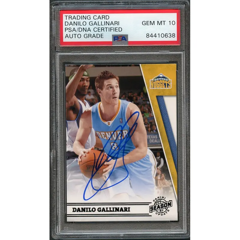 2010-11 Panini Season Update #130 Danilo Gallinari Signed AUTO 10 PSA Slabbed Nuggets