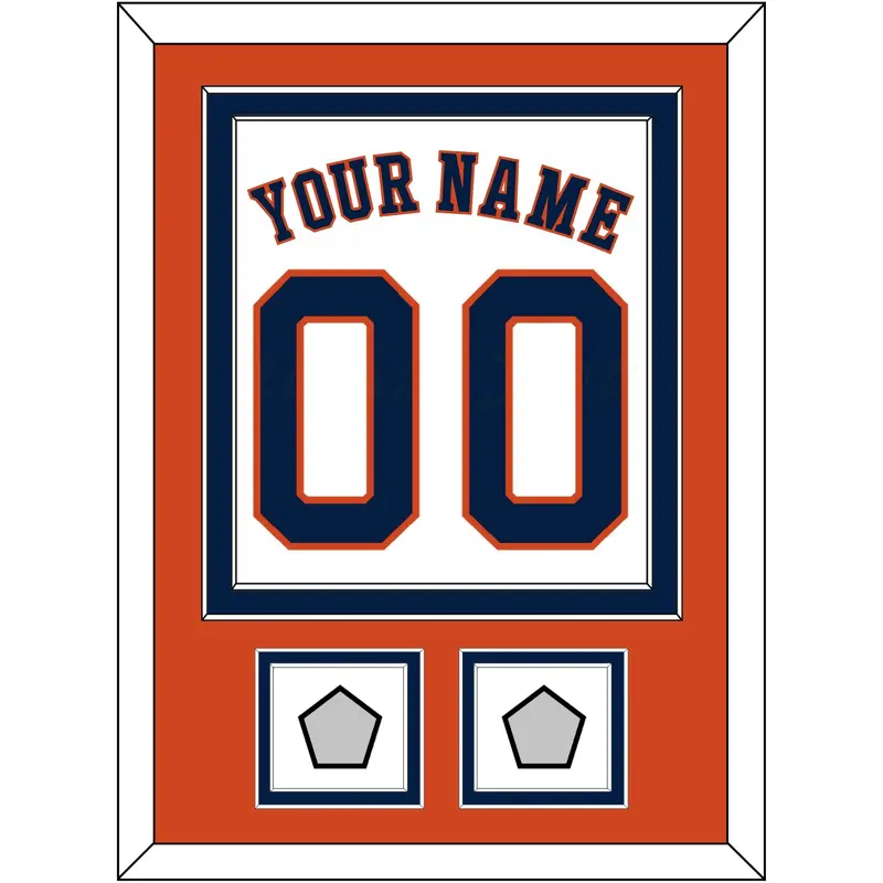 Houston Name, Number & 2 World Series Champions Patches - Home White - Double Mat 4