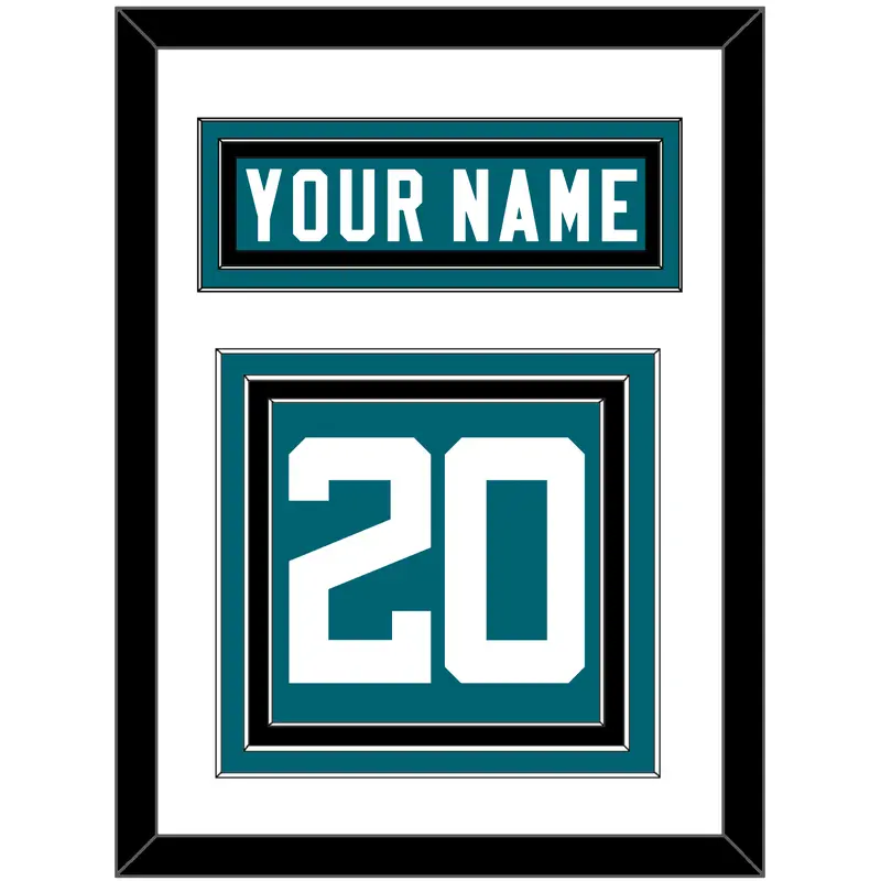 Jacksonville Nameplate & Number (Back) - Home Teal - Triple Mat 1
