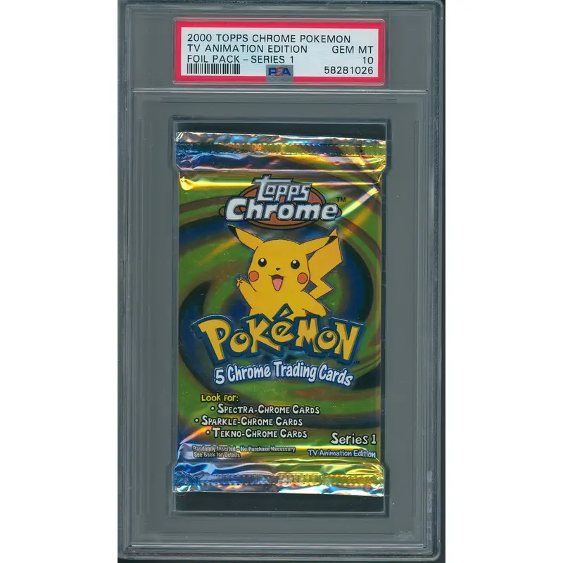 2000 Topps Chrome Pokemon TV Animation Edition Unopened Series 1 Pack PSA 10