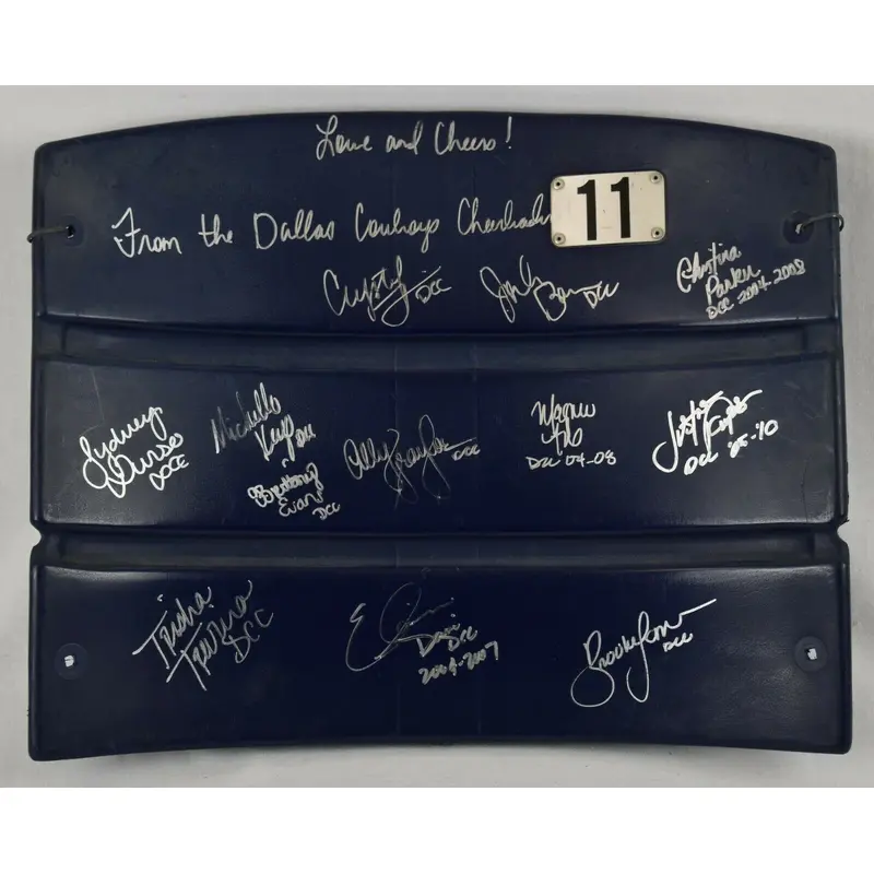 Dallas Cowboys Game Used Stadium Seat Signed by Cowboys Cheerleaders