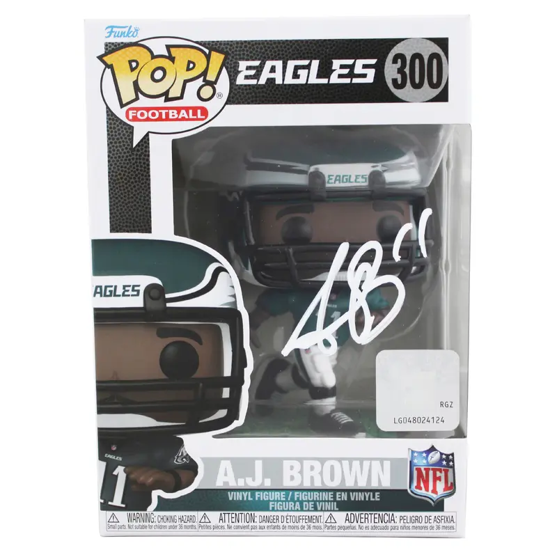 Eagles A.J. Brown Authentic Signed #300 Funko Pop Vinyl Figure BAS Witnessed