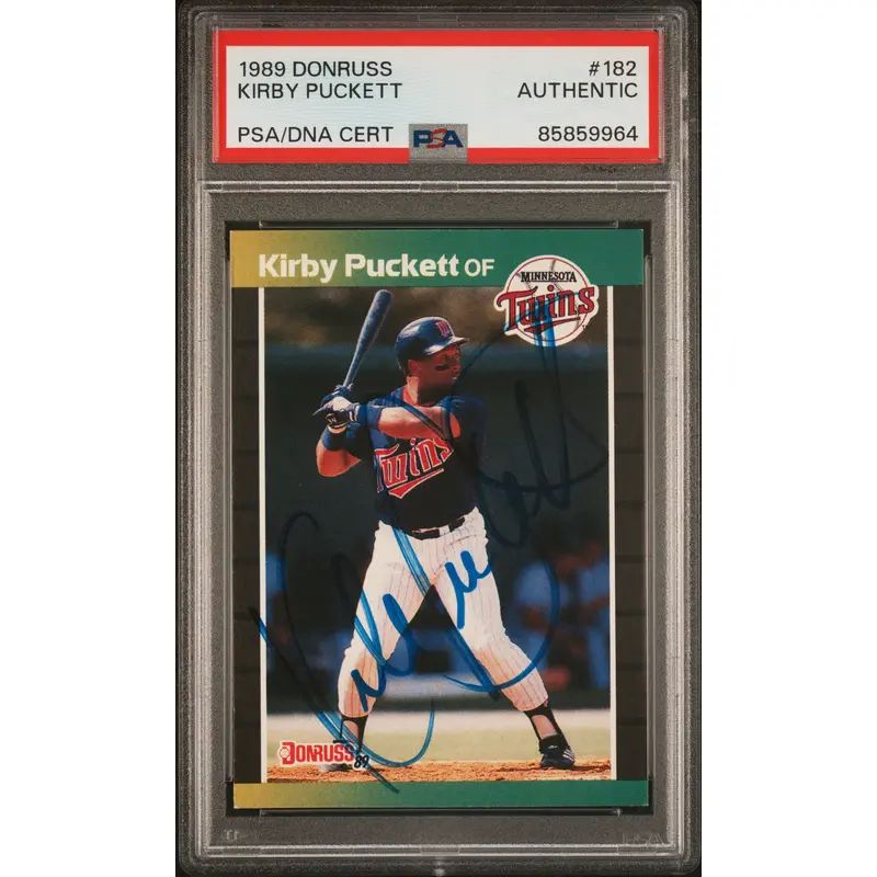Kirby Puckett 1989 Donruss #182 Autograph PSA Authentic