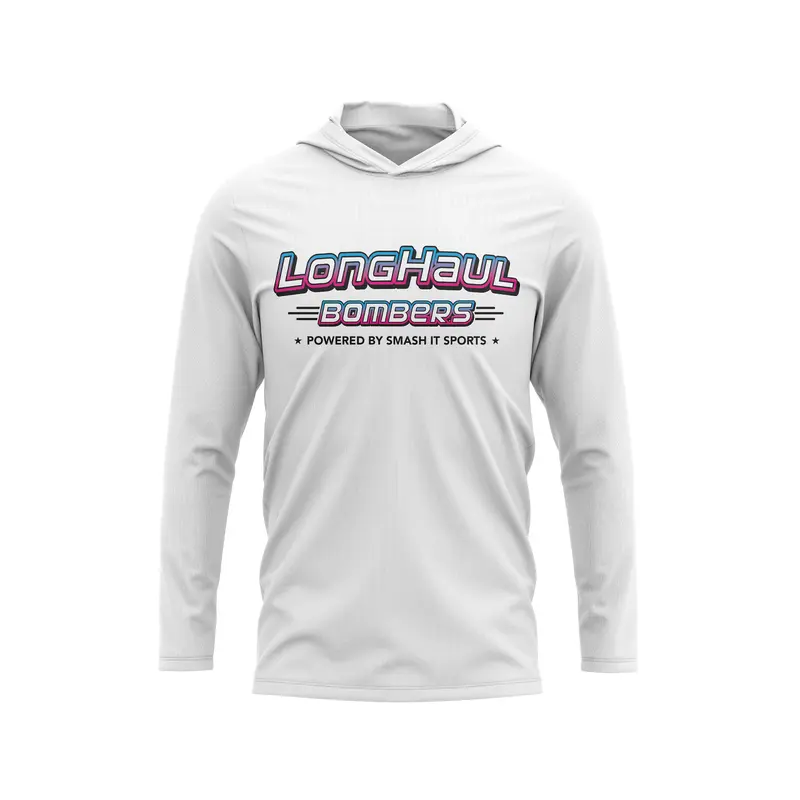 Long Haul Bombers - Semi-Sub Hooded Long Sleeve Shirt - Powered By - White/Vice