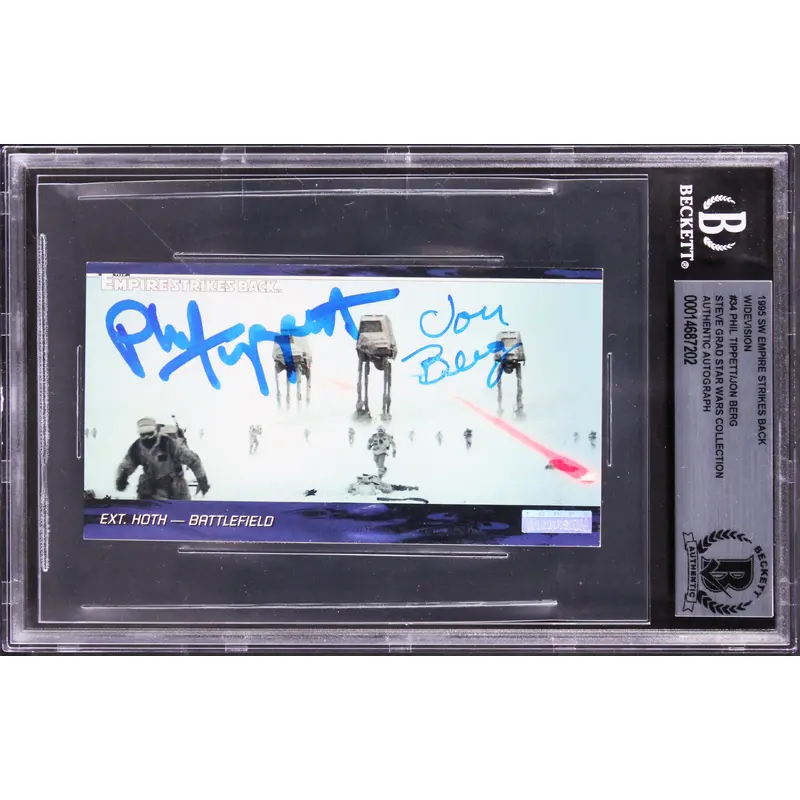 Phil Tippett, Jon Berg Star Wars Signed 1995 SW ESB Widevision #34 Card BAS Slab